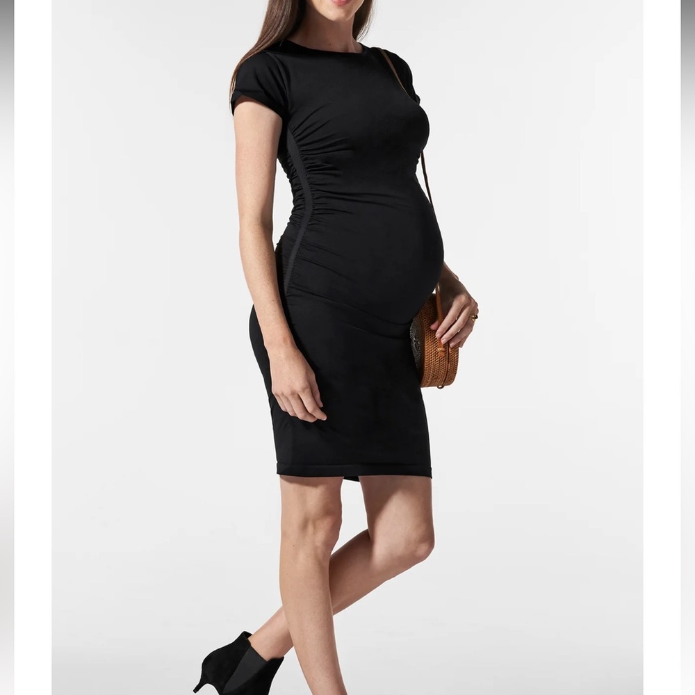 BLANQI EVERYDAY Maternity Cap Sleeve Crew Neck Dress